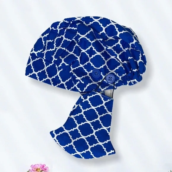 Women's cotton hat combined with masks Blue - Picture 2 of 7